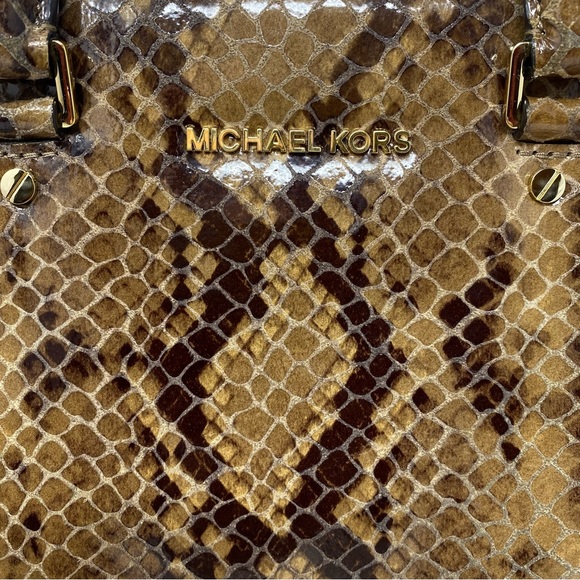 Michael Kors Snake Embossed Selma Tote and Snake Embossed Fulton Wallet. EUC. - Picture 2 of 16